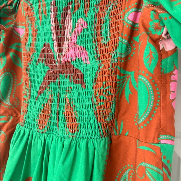 Maeve by Anthropilogie Green and Brown Floral Dress Sz 12 - Picture 5 of 5